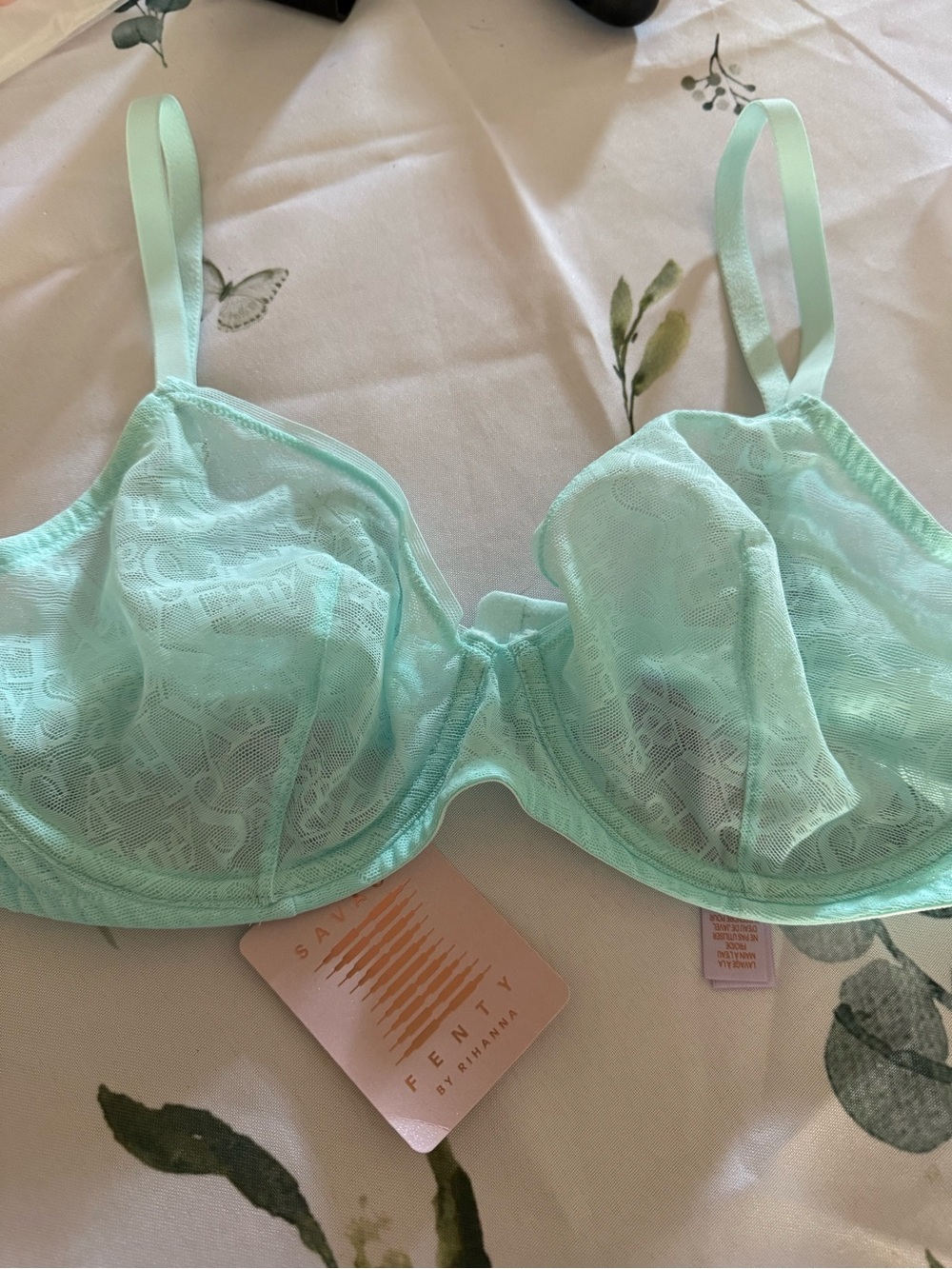 Savage X Fenty Mint Lace Underwire Bra NWT